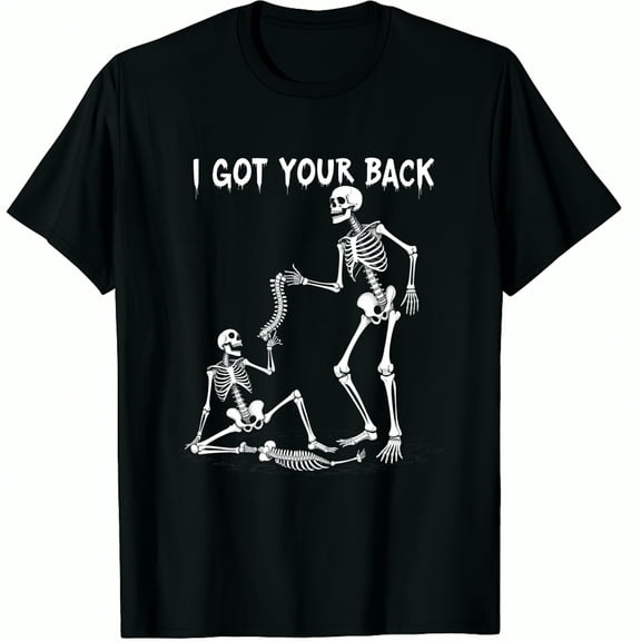 I Got Your Back Funny Skeleton Humor Lover Graphic Black T-Shirt for Men and Women