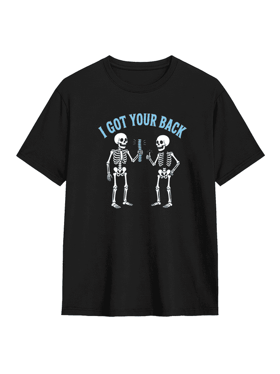 I Got Your Back Skeletons Cool Graphic Tee for Men and Women, Witty Camping Cotton Short Sleeves T-Shirt