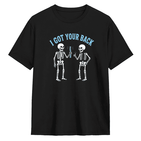 I Got Your Back Skeletons Cool Graphic Tee for Men and Women, Witty Camping Cotton Short Sleeves T-Shirt