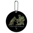 thumbnail image 1 of I Got Your Back Soldier and German Shepherd Dog Camo Round Luggage ID Tag Card Suitcase Carry-On, 1 of 8