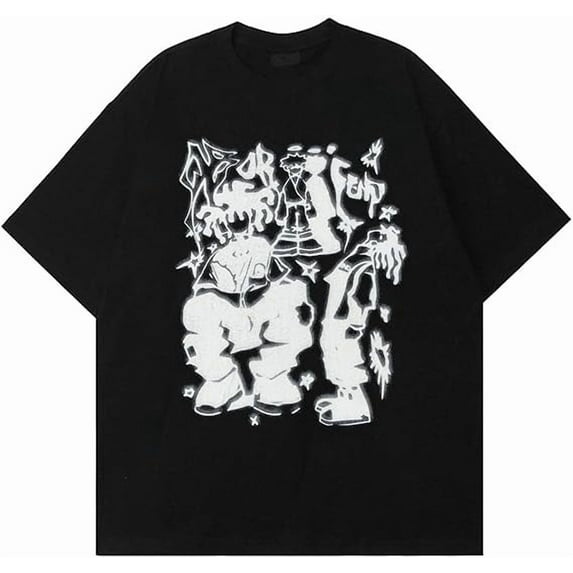 Bealin Mens Graphic Tees Oversized Creative Graffiti Short Sleeve Shirts Summer Casual Rapper Streetwear Y2k Tops Tshirt