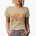 thumbnail image 1 of I Got a Heart Like a Truck, Being Resilient or Strong Quote, Groovy Retro Wavy Text Merch Gift, Tan T-Shirt, 2XL, 1 of 5