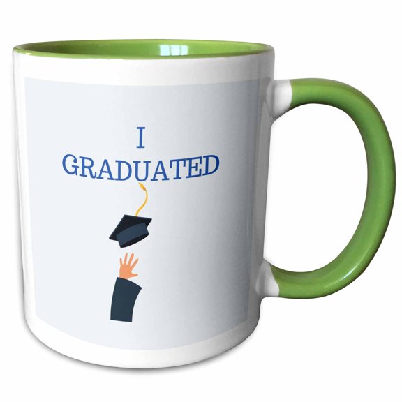 3drose, I Graduated Celebarating Success, 11oz Two-tone Green Mug