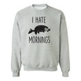thumbnail image 1 of I HATE MORNINGS (SLOTH) Crewneck Sweatshirt, 1 of 4