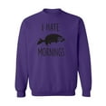 thumbnail image 1 of I HATE MORNINGS (SLOTH) Crewneck Sweatshirt, 1 of 3