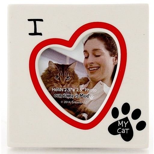 I HEART MY CAT picture frame by Our Name is Mud - 2.5x2.5