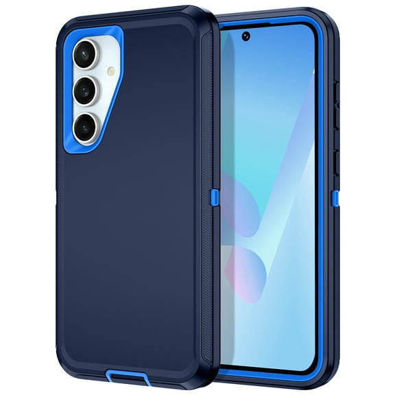 I-HONVA Compatible with Samsung Galaxy S24 FE Case,3-Layer Military Grade Drop Protection Anti-Slip Rugged Shockproof Dustproof Protection 6.7 inch Phone Case,Navy Blue