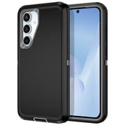 I-HONVA Compatible with Samsung Galaxy S24 FE Case,3-Layer Military Grade Drop Protection Anti-Slip Rugged Shockproof Dustproof Protection 6.7 inch Phone Case,Black Gray