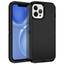 I-HONVA Compatible with iPhone 12 Pro Max Case,3-Layer Military Grade Drop Protection Anti-Slip Bumper Rugged Shockproof Dustproof Protection 6.7 inch Phone Case,Black