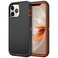 thumbnail image 1 of I-HONVA Compatible with iPhone 12 Pro Max Case,3-Layer Military Grade Drop Protection Anti-Slip Bumper Rugged Shockproof Dustproof Protection 6.7 inch Phone Case,Black Orange, 1 of 7