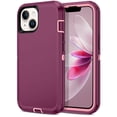 thumbnail image 1 of I-HONVA Compatible with iPhone 14 Case,3-Layer Military Grade Drop Protection Anti-Slip Bumper Rugged Shockproof Dustproof Protection 6.1 inch Phone Case,Purple Pink, 1 of 7
