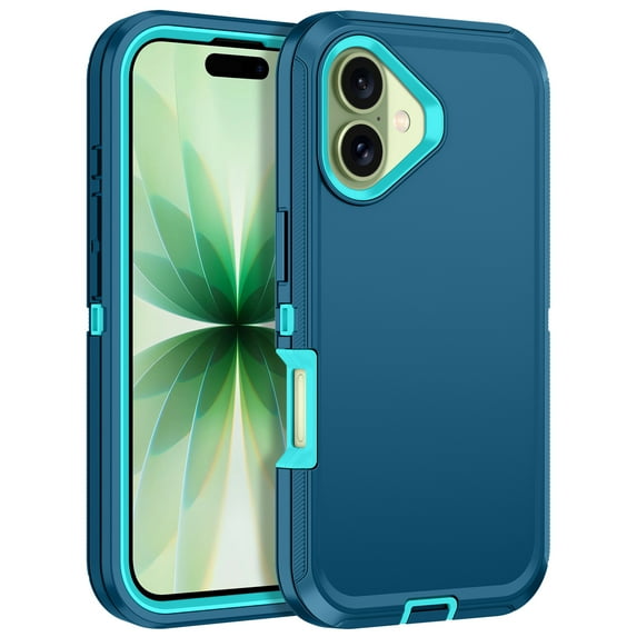 I-HONVA Compatible with iPhone 17 Case,3-Layer Heavy Duty Drop Protection Anti-Slip Bumper Rugged Shockproof Dustproof Protection 6.3 inch Phone Case,Teal
