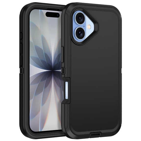 I-HONVA Compatible with iPhone 17 Case,3-Layer Heavy Duty Drop Protection Anti-Slip Bumper Rugged Shockproof Dustproof Protection 6.3 inch Phone Case,Black