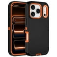 thumbnail image 1 of I-HONVA Compatible with iPhone 17 Pro Case,3-Layer Heavy Duty Drop Protection Anti-Slip Bumper Rugged Shockproof Dustproof Protection 6.3 inch Phone Case,Black Orange, 1 of 7