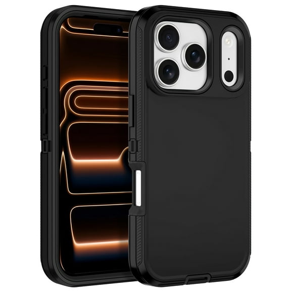 I-HONVA Compatible with iPhone 17 Pro Max Case,3-Layer Heavy Duty Drop Protection Anti-Slip Bumper Rugged Shockproof Dustproof Protection 6.9 inch Phone Case,Black