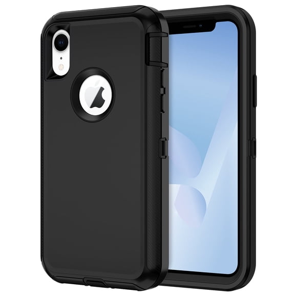 I-HONVA Compatible with iPhone XR Case,3-Layer Military Grade Drop Protection Anti-Slip Bumper Rugged Shockproof Dustproof Protection Phone Case,Black