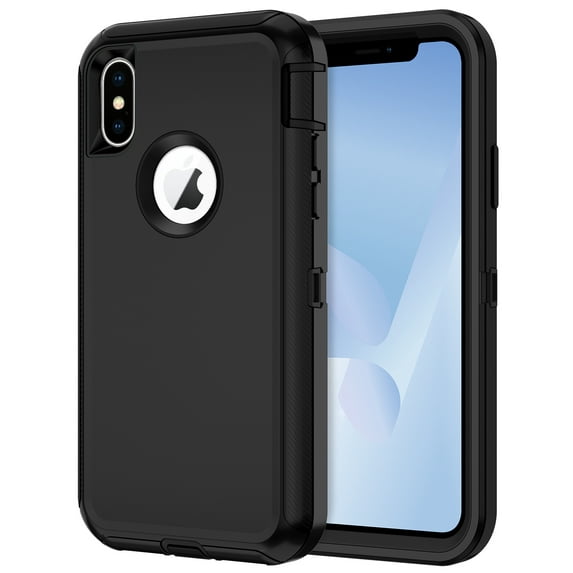 I-HONVA Compatible with iPhone Xs Max Case,3-Layer Military Grade Drop Protection Anti-Slip Bumper Rugged Shockproof Dustproof Protection Phone Case,Black