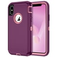 thumbnail image 1 of I-HONVA Compatible with iPhone Xs Max Case,3-Layer Military Grade Drop Protection Anti-Slip Bumper Rugged Shockproof Dustproof Protection Phone Case,Purple Pink, 1 of 7