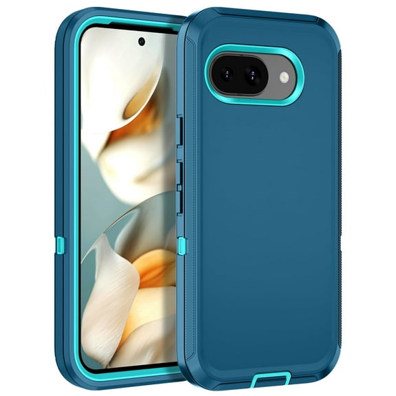 Compatible with Google Pixel 9A Case,3-Layer Military Grade Drop Protection Anti-Slip Bumper Rugged Shockproof Dustproof Protection Phone Case,Green