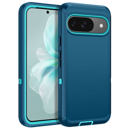 Compatible with Google Pixel 9/Google Pixel 9 Pro Case,3-Layer Military Grade Drop Protection Anti-Slip Bumper Rugged Shockproof Dustproof Protection Phone Case,Green