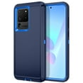 thumbnail image 1 of Compatible with Samsung Galaxy S20 Ultra Case,3-Layer Military Grade Drop Protection Anti-Slip Bumper Rugged Shockproof Dustproof Protection 6.9 inch Phone Case,Navy Blue, 1 of 5