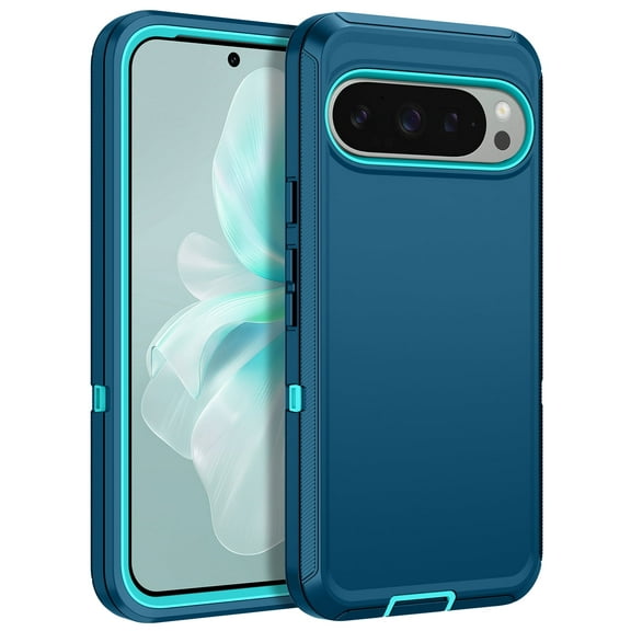 Compatible with Google Pixel 9 Pro XL Case,3-Layer Military Grade Drop Protection Anti-Slip Bumper Rugged Shockproof Dustproof Protection Phone Case,Green