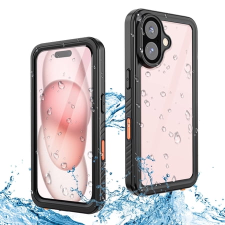 Compatible with iPhone 16 Case,IP68 Waterproof Dustproof Shockproof Phone Case with Rugged Full Body Protective and Built-in Screen Protector Phone Case for Apple iPhone 16,Black