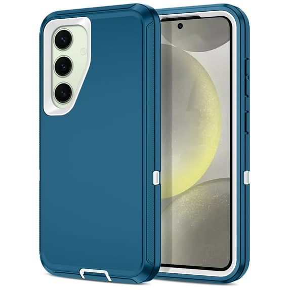 I-HONVA For Samsung Galaxy S25/S24 Plus Case,3-Layer Military Grade Drop Protection Anti-Slip Rugged Shockproof Dustproof Protection 6.7 inch Phone Case,Turquoise White