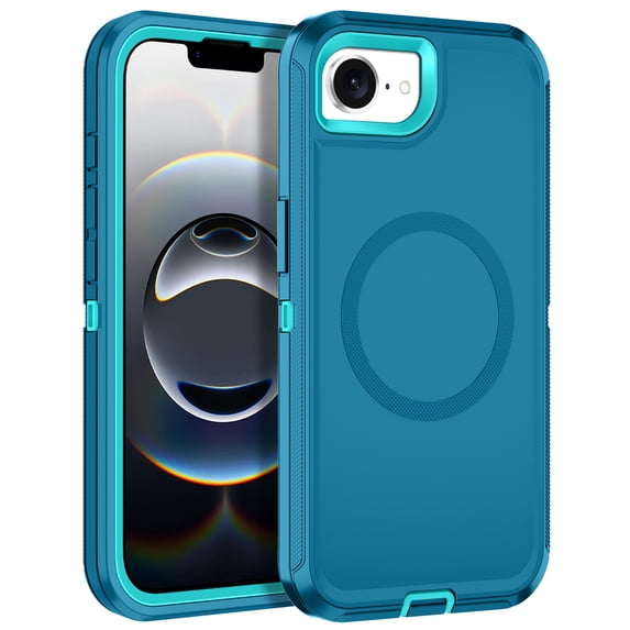 I-HONVA Magnetic Case for iPhone 16e / iPhone 17e,Compatible with Mag-Safe,3-Layer Drop Protection Anti-Slip Rugged Shockproof Dustproof Protection 6.1 inch Phone Case,Green