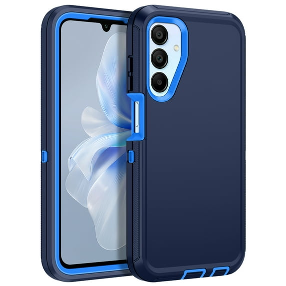 I-HONVA For Samsung Galaxy A15 Case,3-Layer Military Grade Drop Protection Anti-Slip Bumper Rugged Shockproof Dustproof Protection 6.5 inch Phone Case,Deep Blue