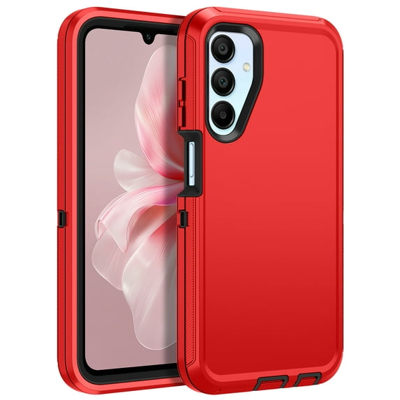 I-HONVA For Samsung Galaxy A15 Case,3-Layer Military Grade Drop Protection Anti-Slip Bumper Rugged Shockproof Dustproof Protection 6.5 inch Phone Case,Red Black