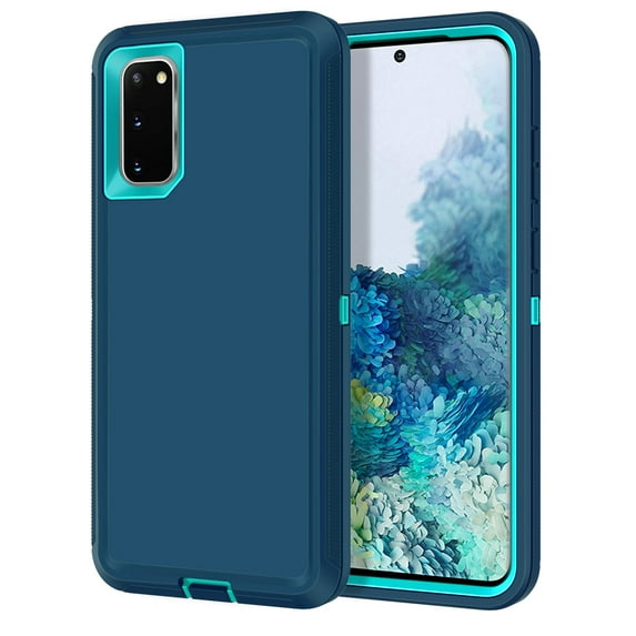 I-HONVA For Samsung Galaxy S20 Case,3-Layer Military Grade Drop Protection Anti-Slip Rugged Shockproof Dustproof Protection 6.2 inch Phone Case,Light Teal