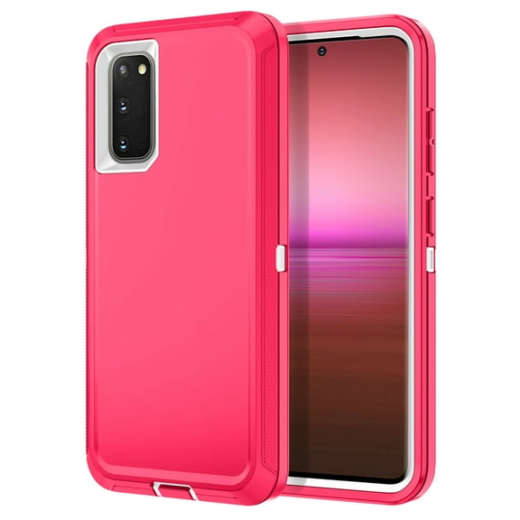 I-HONVA For Samsung Galaxy S20 Case,3-Layer Military Grade Drop Protection Anti-Slip Rugged Shockproof Dustproof Protection 6.2 inch Phone Case,Pink White
