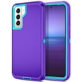 thumbnail image 1 of I-HONVA For Samsung Galaxy S21 Case,3-Layer Military Grade Drop Protection Anti-Slip Rugged Shockproof Dustproof Protection 6.2 inch Phone Case,Purple Turquoise, 1 of 6