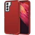 thumbnail image 1 of I-HONVA For Samsung Galaxy S21 Case,3-Layer Military Grade Drop Protection Anti-Slip Rugged Shockproof Dustproof Protection 6.2 inch Phone Case,Red Black, 1 of 6