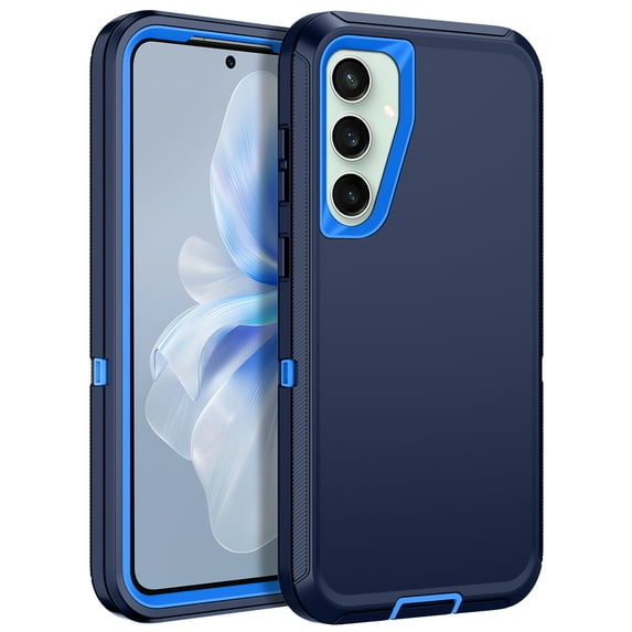 I-HONVA For Samsung Galaxy S23 FE Case,3-Layer Military Grade Drop Protection Anti-Slip Bumper Rugged Shockproof Dustproof Protection 6.4 inch Phone Case,Deep Blue
