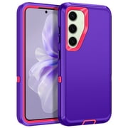 I-HONVA For Samsung Galaxy S25/S24 Case,3-Layer Military Grade Drop Protection Anti-Slip Rugged Shockproof Dustproof Protection 6.2 inch Phone Case,Light Purple Pink