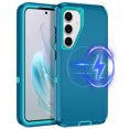 thumbnail image 1 of I-HONVA For Samsung Galaxy S25/S24 Case Compatible with MagSafe,3-Layer Military Grade Drop Protection Anti-Slip Rugged Shockproof Dustproof Protection 6.2 inch Phone Case,Turquoise, 1 of 7