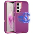 thumbnail image 1 of I-HONVA For Samsung Galaxy S25/S24 Case Compatible with MagSafe,3-Layer Military Grade Drop Protection Anti-Slip Rugged Shockproof Dustproof Protection 6.2 inch Phone Case,Purple Pink, 1 of 7