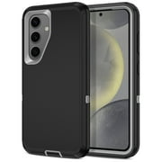 I-HONVA For Samsung Galaxy S25/S24 Plus Case,3-Layer Military Grade Drop Protection Anti-Slip Rugged Shockproof Dustproof Protection 6.7 inch Phone Case,Black Gray