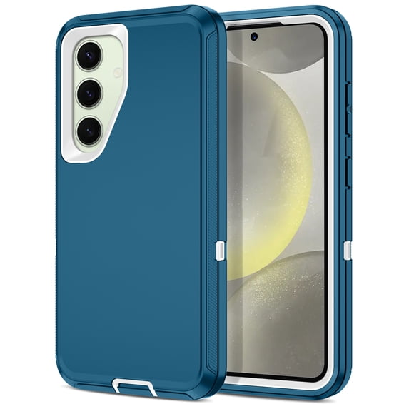 I-HONVA For Samsung Galaxy S25/S24 Plus Case,3-Layer Military Grade Drop Protection Anti-Slip Rugged Shockproof Dustproof Protection 6.7 inch Phone Case,Turquoise White