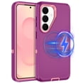 thumbnail image 1 of I-HONVA For Samsung Galaxy S26 Case,Magnetic 3-Layer Military Grade Drop Protection Anti-Slip Rugged Shockproof Dustproof Protection Phone Case,Purple Pink, 1 of 7