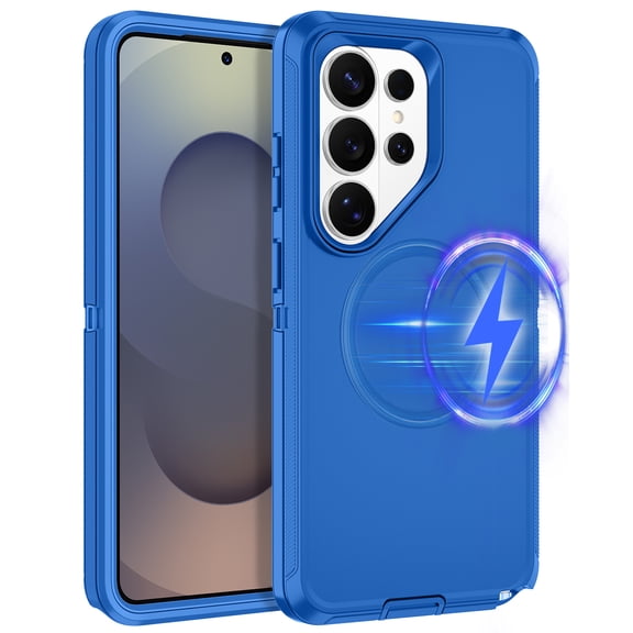 I-HONVA For Samsung Galaxy S26 Ultra Case,Magnetic 3-Layer Military Grade Drop Protection Anti-Slip Rugged Shockproof Dustproof Protection Phone Case,Navy Blue