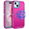 thumbnail image 1 of I-HONVA For iPhone 14/15 Plus Case Compatible with MagSafe,3-Layer Military Grade Drop Protection Anti-Slip Bumper Rugged Shockproof Dustproof Protection 6.7 inch Phone Case,Rose Turquoise, 1 of 7