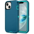 thumbnail image 1 of I-HONVA For iPhone 14 Plus Case,3-Layer Military Grade Drop Protection Anti-Slip Bumper Rugged Shockproof Dustproof Protection 6.7 inch Phone Case,Turquoise Teal, 1 of 7