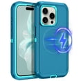thumbnail image 1 of I-HONVA For iPhone 15 Pro Case Compatible with MagSafe,3-Layer Military Grade Drop Protection Anti-Slip Rugged Shockproof Dustproof Protection6.1 inch Phone Case,Turquoise, 1 of 7