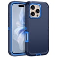 thumbnail image 1 of I-HONVA For iPhone 16 Pro Case,3-Layer Military Grade Drop Protection Anti-Slip Bumper Rugged Shockproof Dustproof Protection 6.3 inch Phone Case,Deep Blue, 1 of 7