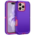 thumbnail image 1 of I-HONVA For iPhone 16 Pro Case,3-Layer Military Grade Drop Protection Anti-Slip Bumper Rugged Shockproof Dustproof Protection 6.3 inch Phone Case,Purple Pink, 1 of 1