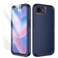 thumbnail image 1 of I-HONVA For iPhone 16e Case,[with 2 Pack Screen Protector] 3-Layer Military Grade Drop Anti-Slip Bumper Rugged Shockproof Dustproof Protection 6.1 inch Phone Case for Apple iPhone 16e,Navy/Gray, 1 of 7