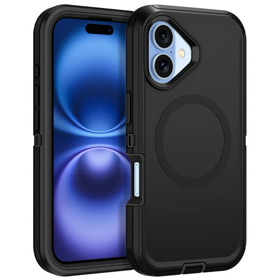 I-HONVA For iPhone 17 Case Compatible with MagSafe,3-Layer Military Grade Drop Protection Anti-Slip Bumper Rugged Shockproof Dustproof Protection 6.3 inch Phone Case,Black